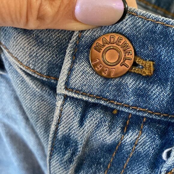 Madewell Cutoff Slim Boy Jean Frayed Denim Shorts - Picture 5 of 12